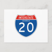 Interstate Sign 20 - Georgien Postkarte (Vorderseite)