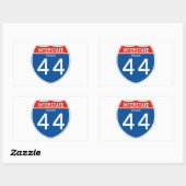 Interstate Sign 44 - Texas Rechteckiger Aufkleber (Blatt)