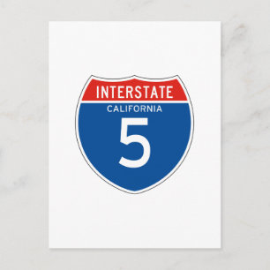 Interstate Sign 5 - Kalifornien Postkarte
