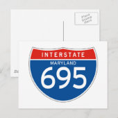 Interstate Sign 695 - Maryland Postkarte (Vorne/Hinten)