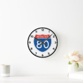 Interstate Sign 80 - Ohio Runde Wanduhr (Zuhause)