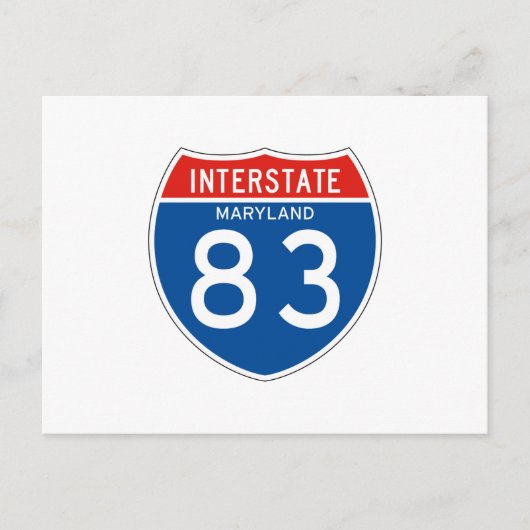 Interstate Sign 83 - Maryland Postkarte (Vorderseite)