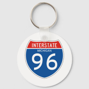 Interstate Sign 96 - Michigan Schlüsselanhänger
