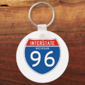Interstate Sign 96 - Michigan Schlüsselanhänger (Vorderseite)