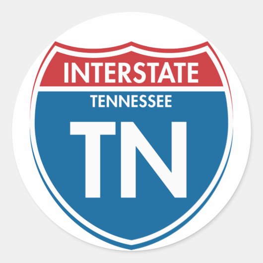 Interstate Tennessee TN Runder Aufkleber (Vorderseite)