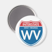 Interstate West Virginia WV Magnet (Vorderseite/Rückseite)
