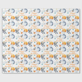 Interstellar Birthday Boy Space Astronaut Geschenkpapier (Flach)