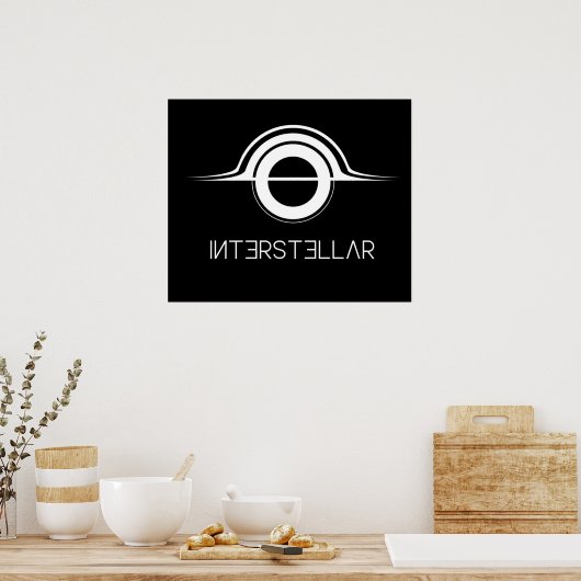 Interstellar Gargantua Logo weiß Poster (Küche)