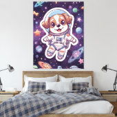 Interstellar Paws - Niedlicher Weltraumhund im Abe Leinwanddruck (Insitu (Schlafzimmer))