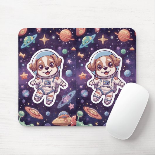 Interstellar Paws - Niedlicher Weltraumhund im Abe Mousepad (Mit Mouse)