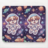Interstellar Paws - Niedlicher Weltraumhund im Abe Mousepad (Vorne)