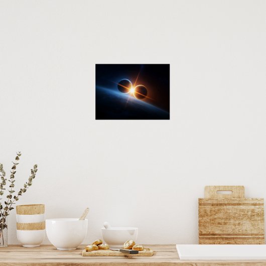 Interstellar Planet Collision and Cosmic Light Poster (Küche)