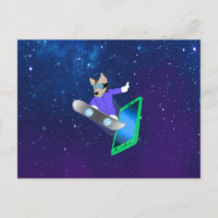 Interstellar Pup on Surfboard