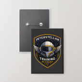 Interstellar Training Academy Sci-Fi Emblem Button (Vorderseite/Rückseite)