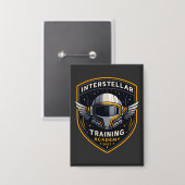 Interstellar Training Academy Sci-Fi-Emblem-Button Button (Vorderseite/Rückseite)
