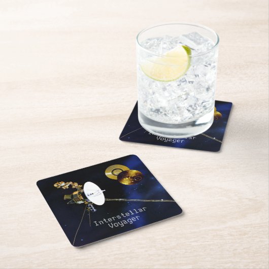 Interstellare Voyager Raumsonde Rechteckiger Pappuntersetzer (Vor Ort)