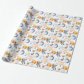 Interstellarer Geburtstagsjunge Weltraumastronaut Geschenkpapier (Ungerollt)