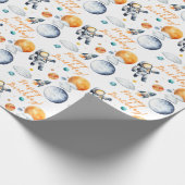 Interstellarer Geburtstagsjunge Weltraumastronaut Geschenkpapier (Ecke)