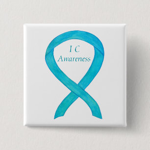 Interstitielle Cystitis (IC) Awareness Ribbon Butt Button