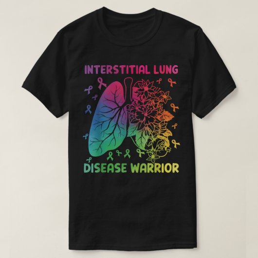 Interstitielle Lungenerkrankung Kriegerribbons T-Shirt (Design vorne)
