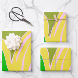 Intertwined Color Waves with Soft Curves Geschenkpapier Set
