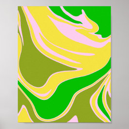 Intertwined Color Waves with Soft Curves Poster