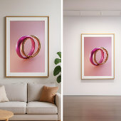 Intertwined Reflections-Modern Abstract Love Rings Poster