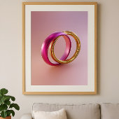 Intertwined Reflections-Modern Abstract Love Rings Poster