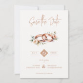 Intertwined Timeless Wedding Rings in Rose Gold Save The Date (Vorderseite)