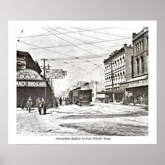 Interurban-Eisenbahn im Zentrum von Fort Worth, Te Poster (Vorne)