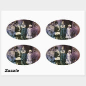 Interval am Zirkus Ovaler Aufkleber (Blatt)