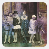 Interval am Zirkus Quadratischer Aufkleber (Vorderseite)