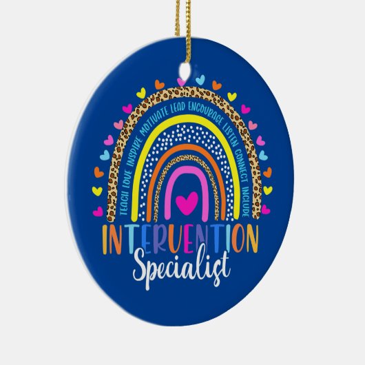 Interventionsspezialist Leopard Regenbogenlehrer Keramik Ornament (Rechts)