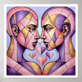 Interwoven Herzen Poster (Vorne)