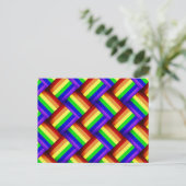 Interwoven LGBT Gay Pride Rainbow Ribbon! Postkarte (Stehend Vorderseite)