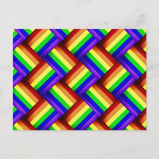 Interwoven LGBT Gay Pride Rainbow Ribbon! Postkarte (Vorderseite)