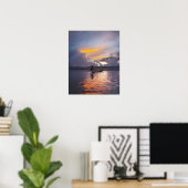 Intha-Fischer Beinruderboot fischt mit Netz Poster (Heimbüro)