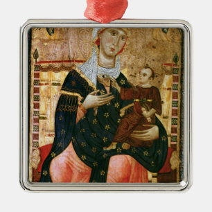 Inthronisiertes Madonna und Kind, c.1260 Silbernes Ornament