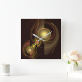 Intimate Connection Abstract Art Square Quadratische Wanduhr (Zuhause)
