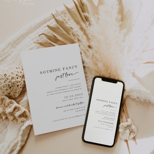 Intime Hochzeit lädt nichts Extravagantes ein, nur Einladung