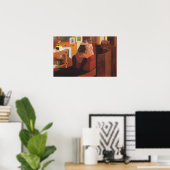 Intimität Paare in einem Interieur mit Poster (Heimbüro)