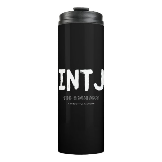 INTJ - Nachdenklicher Taktiker (weiß) Thermosbecher (Vorderseite)