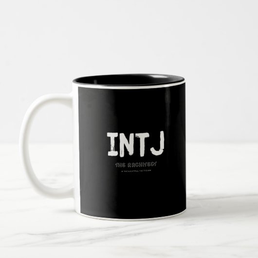 INTJ - Nachdenklicher Taktiker (weiß) Zweifarbige Tasse (Links)