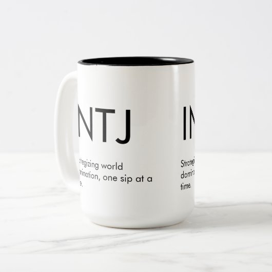 INTJ World Dominanz Tasse Geschenk (Vorderseite Links)