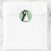Intl Sign für Bride & Groom Runder Aufkleber (Tasche)
