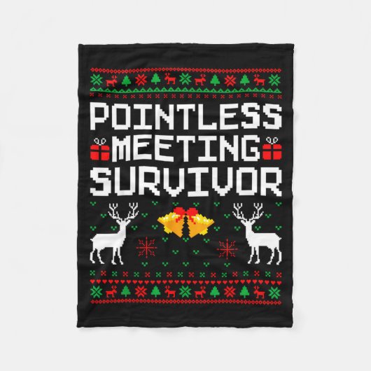 Intless Meeting Survivor Ugly Christmas Sweater Of Fleecedecke (Vorderseite)