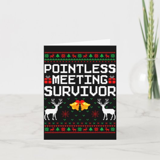 Intless Meeting Survivor Ugly Christmas Sweater Of Karte (Vorderseite)
