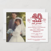 Into Forever 40th Wedding Anniversary Foto Einladung (Vorderseite)