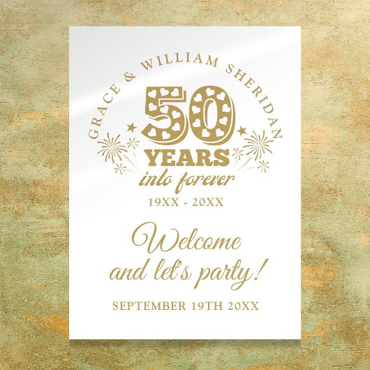 Into Forever 50th Anniversary Welcome Sign Poster
