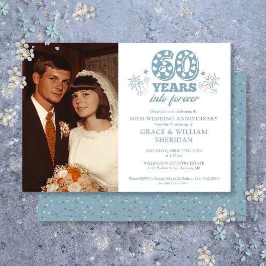 Into Forever 60. Hochzeitstag Foto Einladung